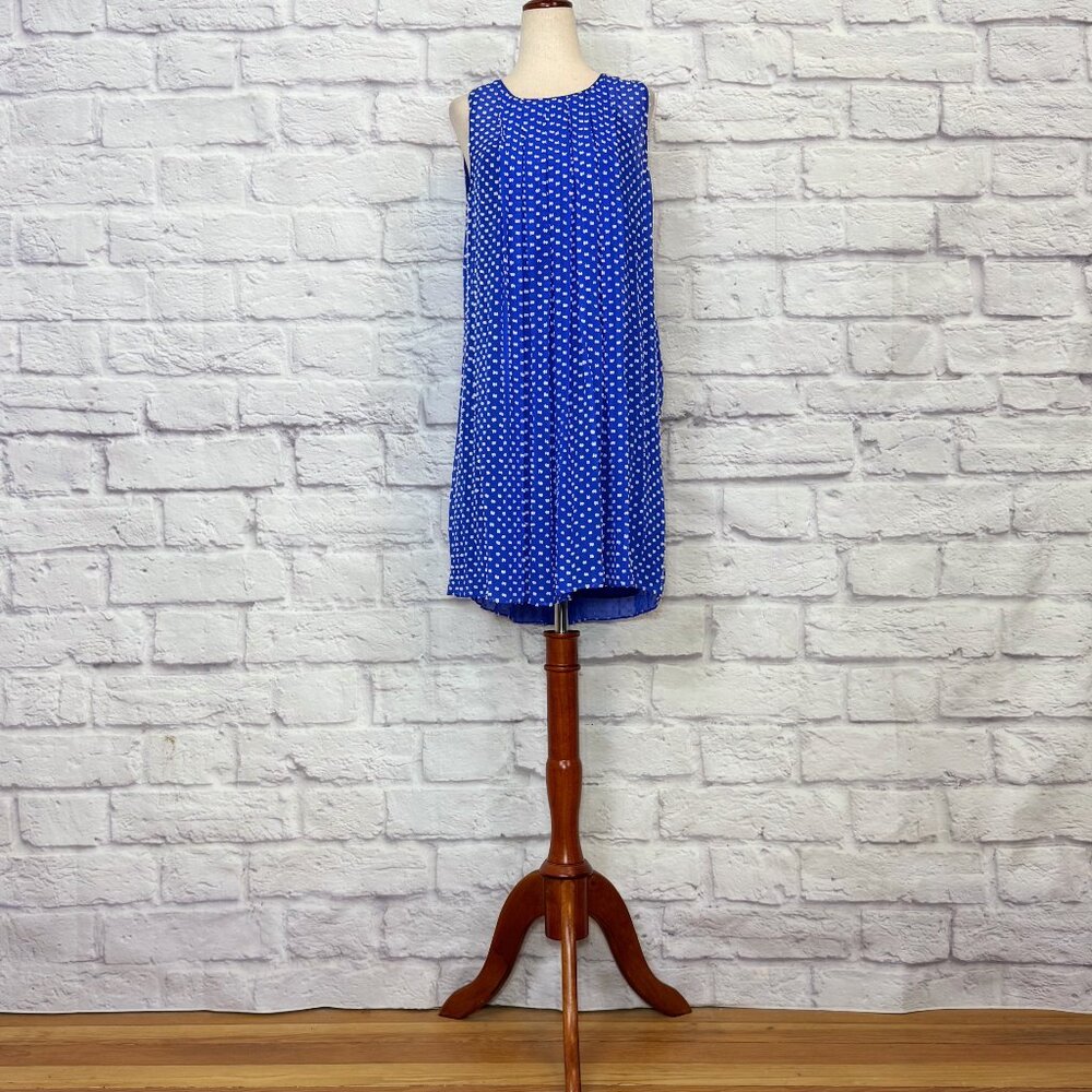Sachin + Babi Cobalt Blue Sheer Clip Dot Swing Dress